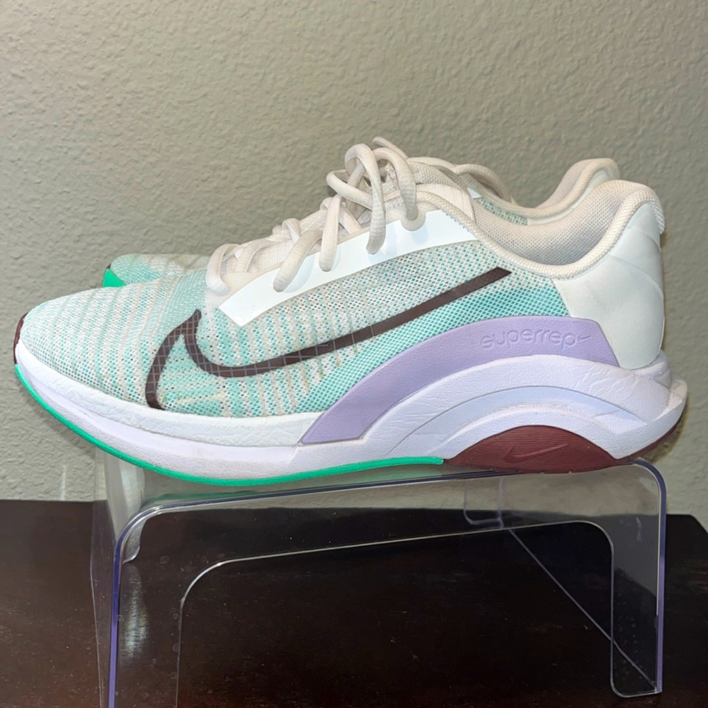 Nike Women's ZoomX SuperRep Surge Training Shoes Green White Lilac size 8.5
